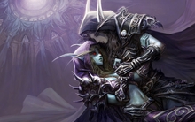 video games world of warcraft fantasy art armor red eyes elves sylvanas artwork long ears 1440x90 Wallpaper